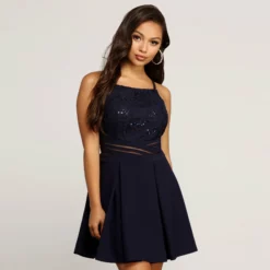 Windsor. Hattie Sequined High Neck Dress