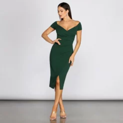 Front Page 53 Windsor. Addison Formal Wrap Midi Dress