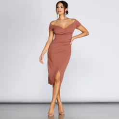 Windsor. Addison Formal Wrap Midi Dress 14 Windsor. Addison Formal Wrap Midi Dress -Deals Skirt Store 05001 0231 1