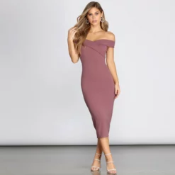 Windsor. Kiabeth Off Shoulder Midi Dress -Deals Skirt Store 05001 0289 1