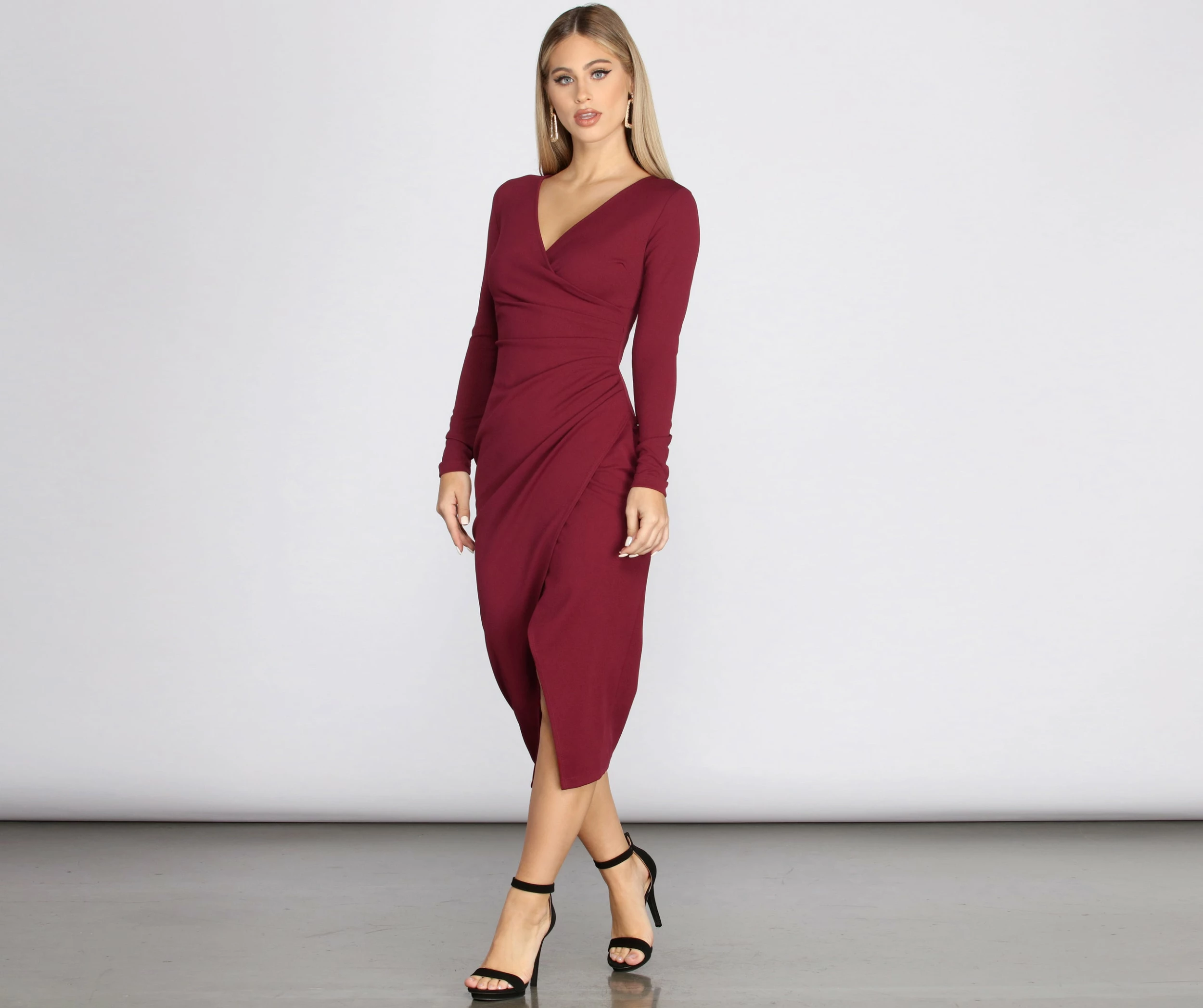 Windsor. Keily Formal Ruched Crepe Midi Dress 4 Windsor. Keily Formal Ruched Crepe Midi Dress - Image 2