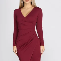 Windsor. Keily Formal Ruched Crepe Midi Dress 13 Windsor. Keily Formal Ruched Crepe Midi Dress -Deals Skirt Store 05001 0328 4