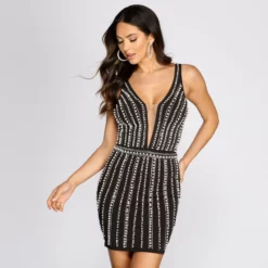 Windsor. Seraphina Formal Pearl Mini Dress