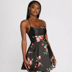 Windsor. Viona Floral Sleeveless Lattice Dress -Deals Skirt Store 05001 0422 3