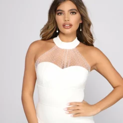 Windsor. Meghan High Neck Crepe Mini Dress -Deals Skirt Store 05001 0497 3