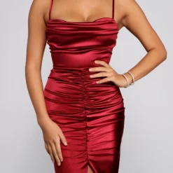 Windsor. Bre Formal Satin Ruched Midi Dress 20 Windsor. Bre Formal Satin Ruched Midi Dress -Deals Skirt Store 05001 0531 3 216d141a e0ed 456a b334 a82e7242045d