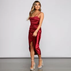 Windsor. Bre Formal Satin Ruched Midi Dress 21 Windsor. Bre Formal Satin Ruched Midi Dress -Deals Skirt Store 05001 0531 4 ca4ddc45 b30a 4468 90fe 355b0fd45c62