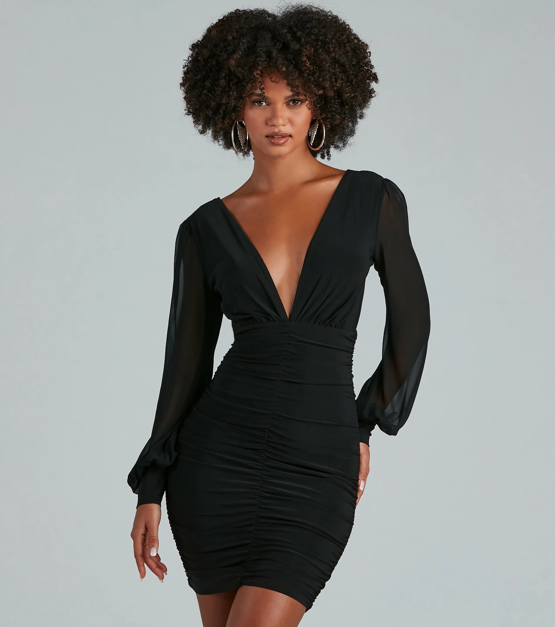 Windsor. Amaria Formal Ruched Chiffon Mini Dress 3 Windsor. Amaria Formal Ruched Chiffon Mini Dress