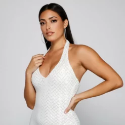 Windsor. Eloise Formal Sequin Halter Mini Dress -Deals Skirt Store 05001 0580 4