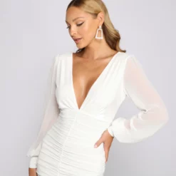 Windsor. Amaria Formal Ruched Chiffon Mini Dress 30 Windsor. Amaria Formal Ruched Chiffon Mini Dress -Deals Skirt Store 05001 0613 4