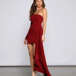 Windsor. Emily One-Shoulder Pleated Asymmetric Mini Dress -Deals Skirt Store 05001 0618 3