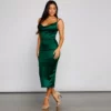 Windsor. Maya Cowl Neck Satin Formal Dress