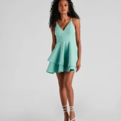 Windsor. Isabella Lace-Up Back Skater Dress -Deals Skirt Store 05001 0950 3