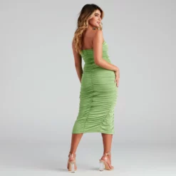 Windsor. Colette Formal Ruched Midi Dress -Deals Skirt Store 05001 0961 2