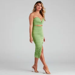 Windsor. Colette Formal Ruched Midi Dress -Deals Skirt Store 05001 0961 3