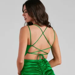 Windsor. Ari Formal Satin Lace-Up Party Dress -Deals Skirt Store 05001 0979 4