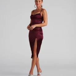 Windsor. Adisson Formal Satin Heat Stone Midi Dress 17 Windsor. Adisson Formal Satin Heat Stone Midi Dress -Deals Skirt Store 05001 0983 4