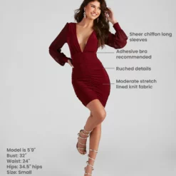 Windsor. Amaria Formal Ruched Chiffon Mini Dress 26 Windsor. Amaria Formal Ruched Chiffon Mini Dress -Deals Skirt Store 05001 1031 9