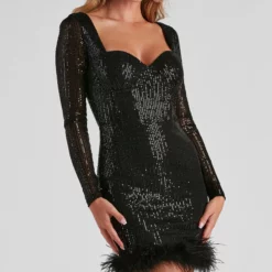 Windsor. Jayla Long Sleeve Sequin Feather Mini Dress -Deals Skirt Store 05001 1032 4 e5ba8ba3 14ff 4056 8315 4fa5854bbec8 1
