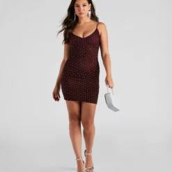 Windsor. Kylie Rhinestone Mesh Mini Dress -Deals Skirt Store 05001 1109 3 1