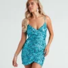 Windsor. Maeve Sequin Wrap Mini Dress -Deals Skirt Store 05001 1122 1