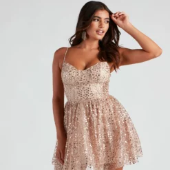 Windsor. Bridget Glitter A-Line Party Dress