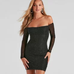 Windsor. Winona Heat Stone Off Shoulder Dress -Deals Skirt Store 05001 1147 1