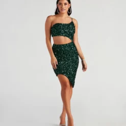 Windsor. Talia Cutout Sequin Short Formal Dress -Deals Skirt Store 05001 1159 3