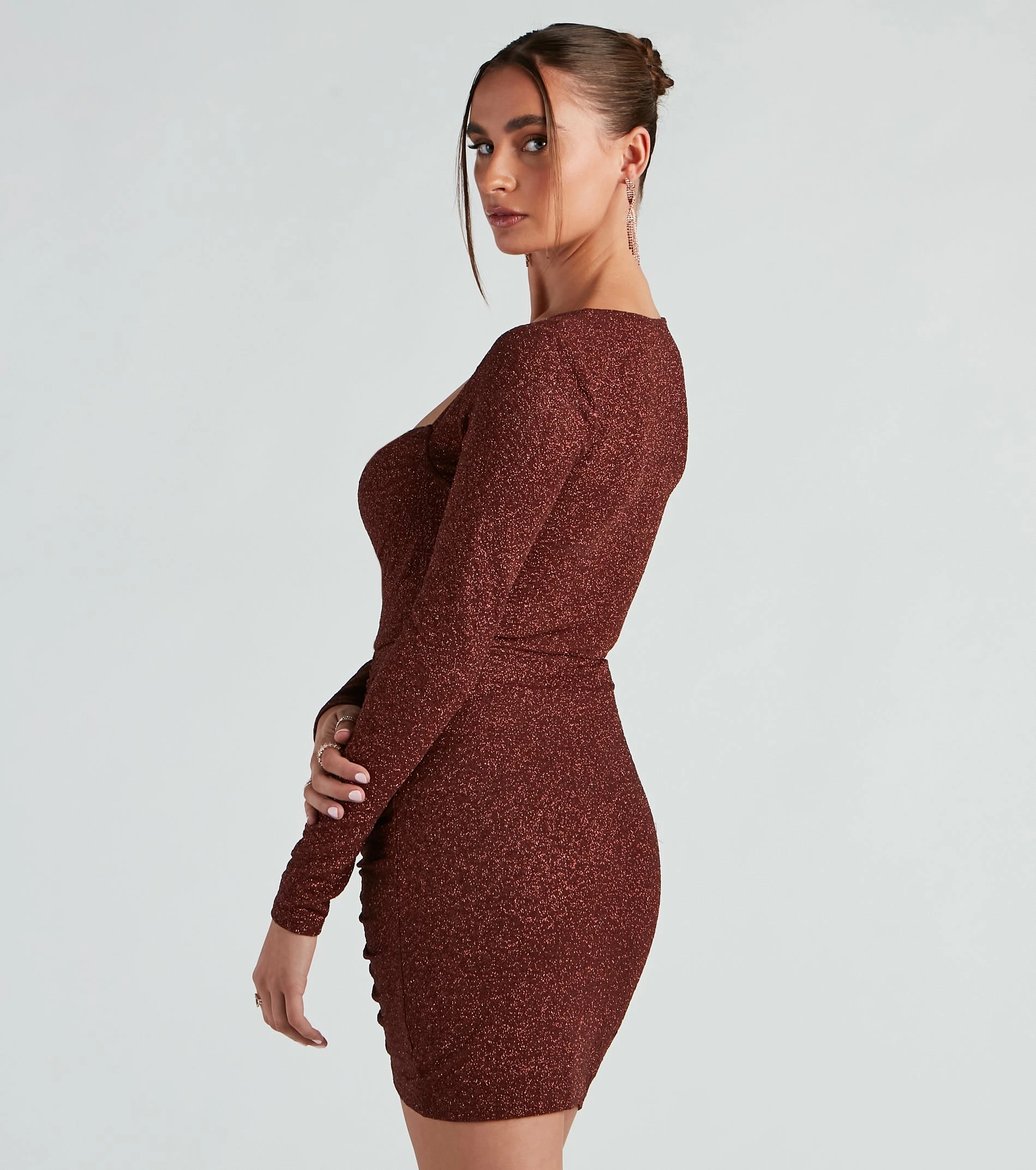 Windsor. Toni Glitter Cowl Neck Mini Dress 8 Windsor. Toni Glitter Cowl Neck Mini Dress - Image 6