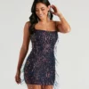 Windsor. Khloe Sequin Fringe Party Dress -Deals Skirt Store 05001 1182 1