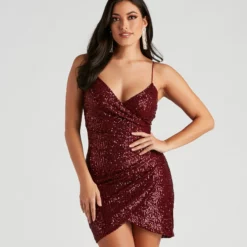 Windsor. Felicity Sequin Wrap Party Dress -Deals Skirt Store 05001 1268 1