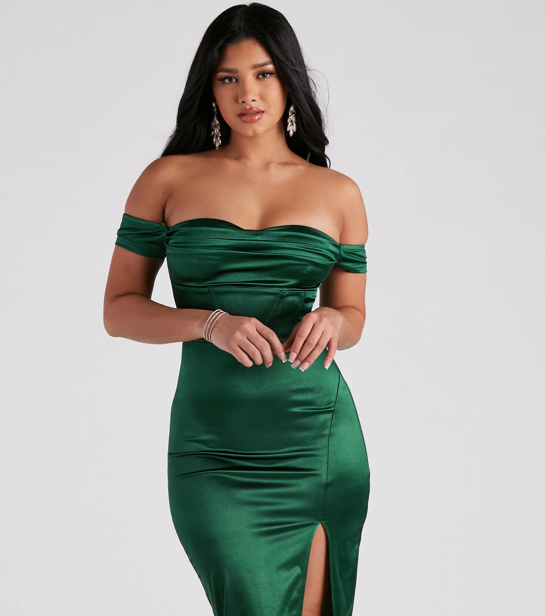 Windsor. Kathryn Formal Satin Corset Midi Dress 6 Windsor. Kathryn Formal Satin Corset Midi Dress - Image 4