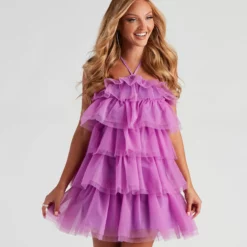 Windsor. Janice Tulle Halter Short Dress 8 Windsor. Janice Tulle Halter Short Dress -Deals Skirt Store 05001 1352 1