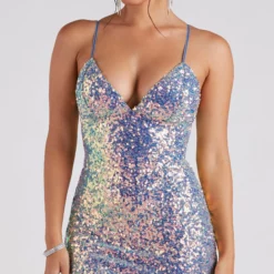 Windsor. Rhianna Formal Iridescent Sequin Midi Dress -Deals Skirt Store 05001 1353 4