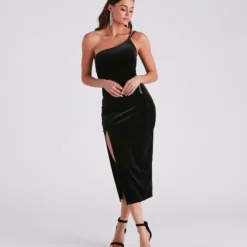 Windsor. Christen Formal Velvet Midi Dress -Deals Skirt Store 05001 1407 1