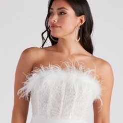 Windsor. Anabelle Feather Corset Party Dress 9 Windsor. Anabelle Feather Corset Party Dress -Deals Skirt Store 05001 1411 4