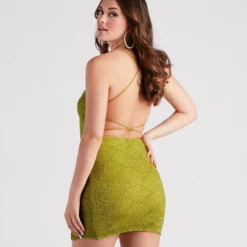Windsor. Jasmine Ruched Glitter Bodycon Mini Dress -Deals Skirt Store 05001 1464 2