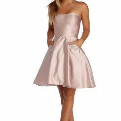 Windsor. Noelle Formal Satin Party Dress -Deals Skirt Store 05001 3947 2