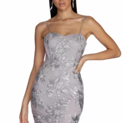 Windsor. Paisley Formal Embroidered Mini Dress