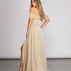 Windsor. Kaliyah Formal High Slit Lurex Dress -Deals Skirt Store 05002 0060 3