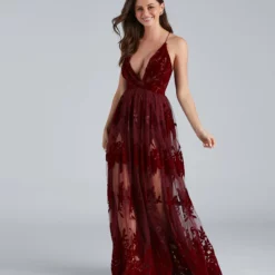 Windsor. Morgan Formal Flocked Velvet Dress 27 Windsor. Morgan Formal Flocked Velvet Dress -Deals Skirt Store 05002 0142 1 1