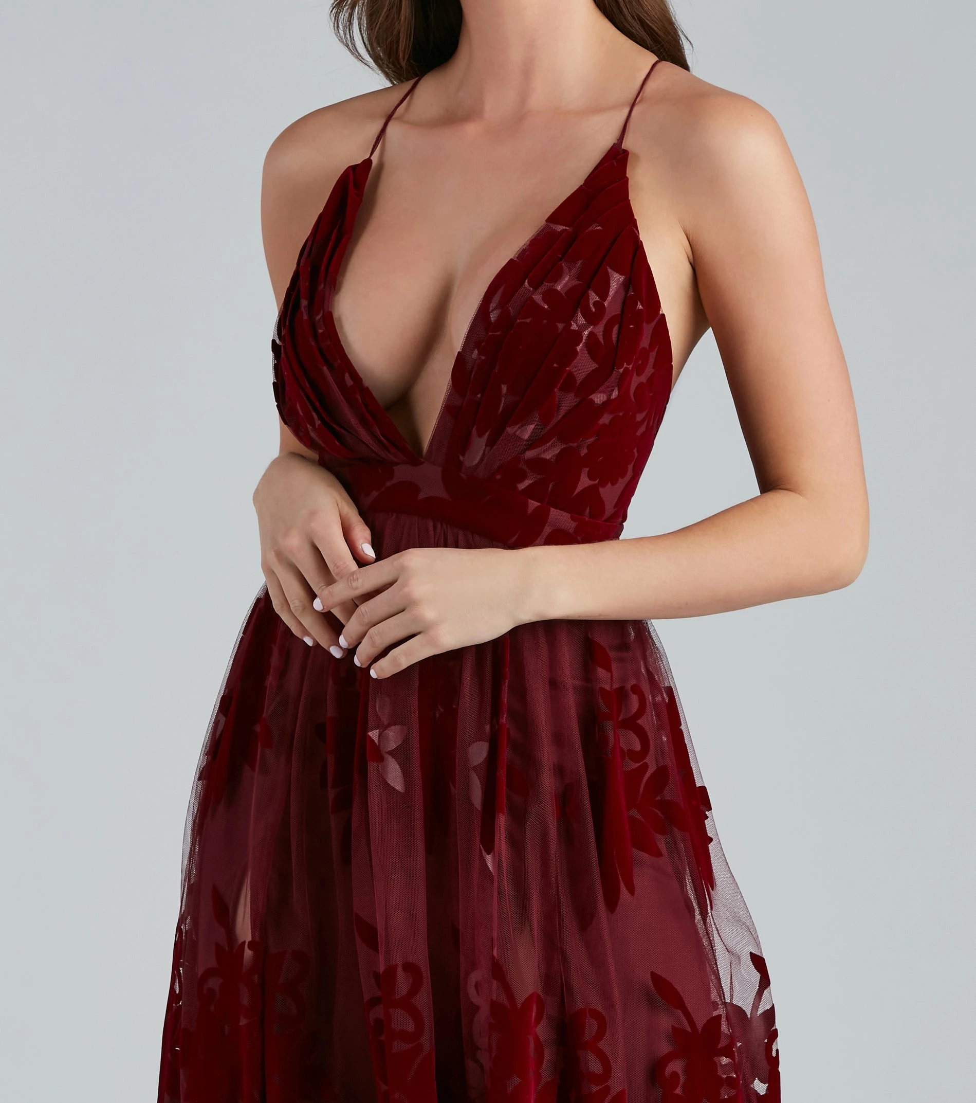 Windsor. Morgan Formal Flocked Velvet Dress 10 Windsor. Morgan Formal Flocked Velvet Dress - Image 8