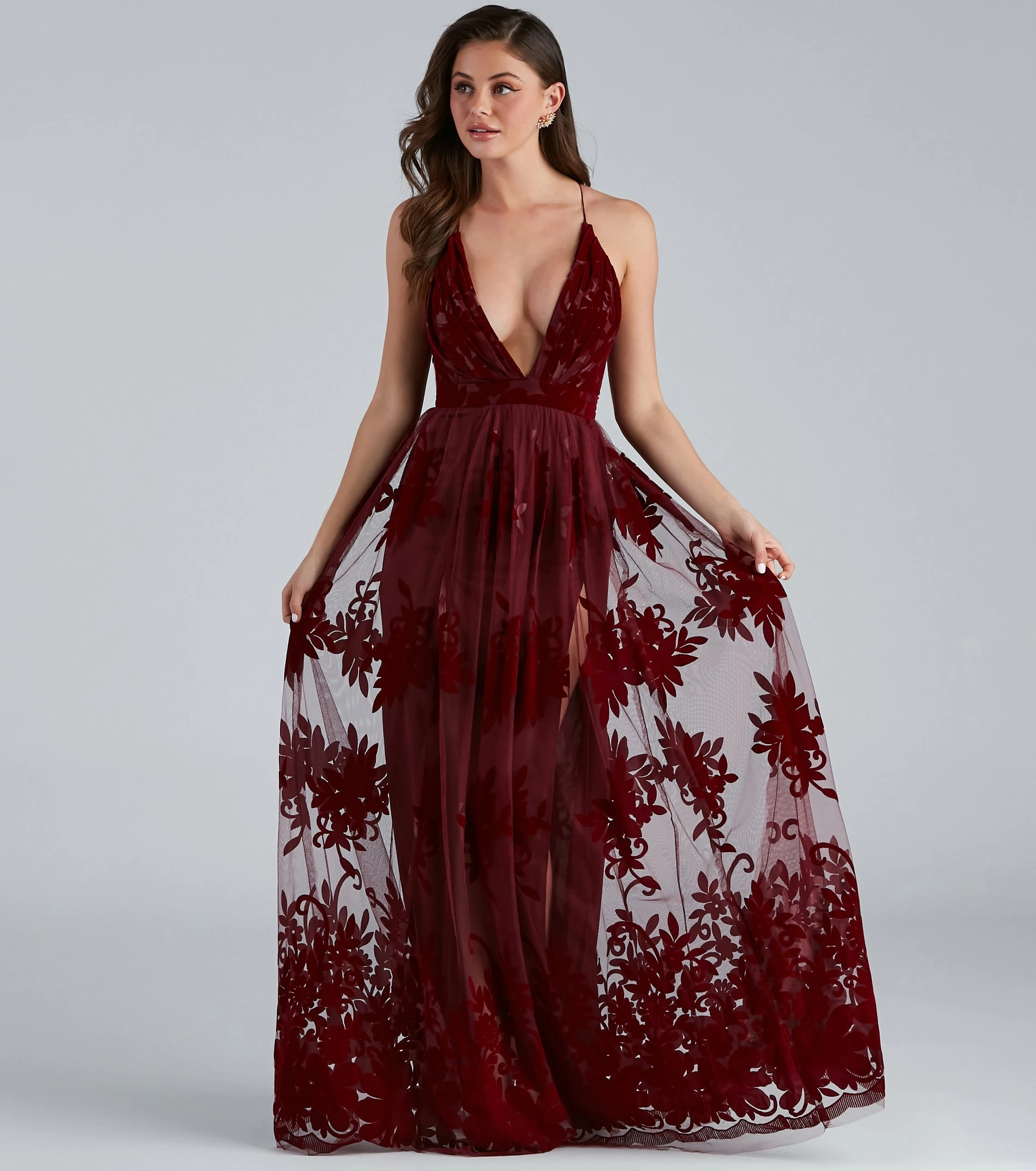 Windsor. Morgan Formal Flocked Velvet Dress 11 Windsor. Morgan Formal Flocked Velvet Dress - Image 9