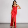 Windsor. Nori Formal Plunging Satin Dress -Deals Skirt Store 05002 0237 1 3c18b5ec bae6 480b ae24 7c5fbd62a405