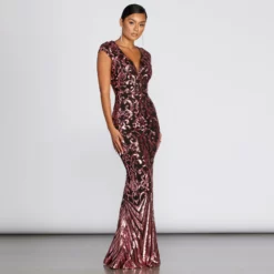 Windsor. Elsie Formal Open Back Sequin Dress