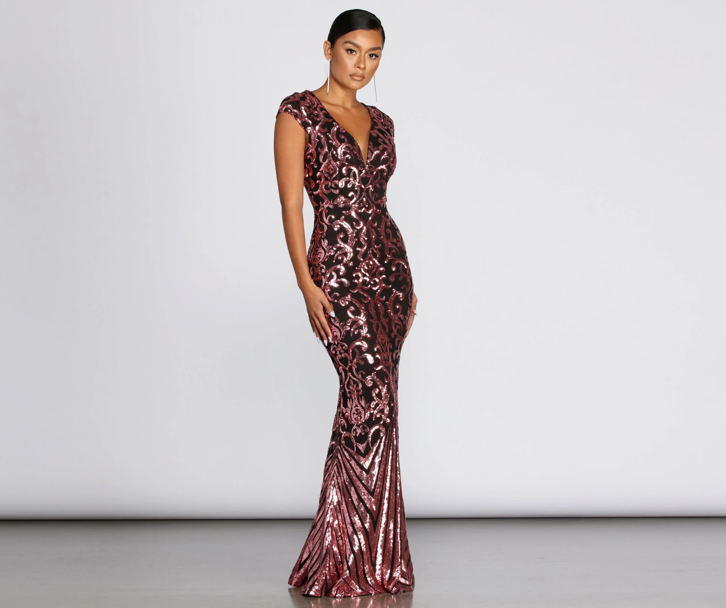 Windsor. Elsie Formal Open Back Sequin Dress 3 Windsor. Elsie Formal Open Back Sequin Dress