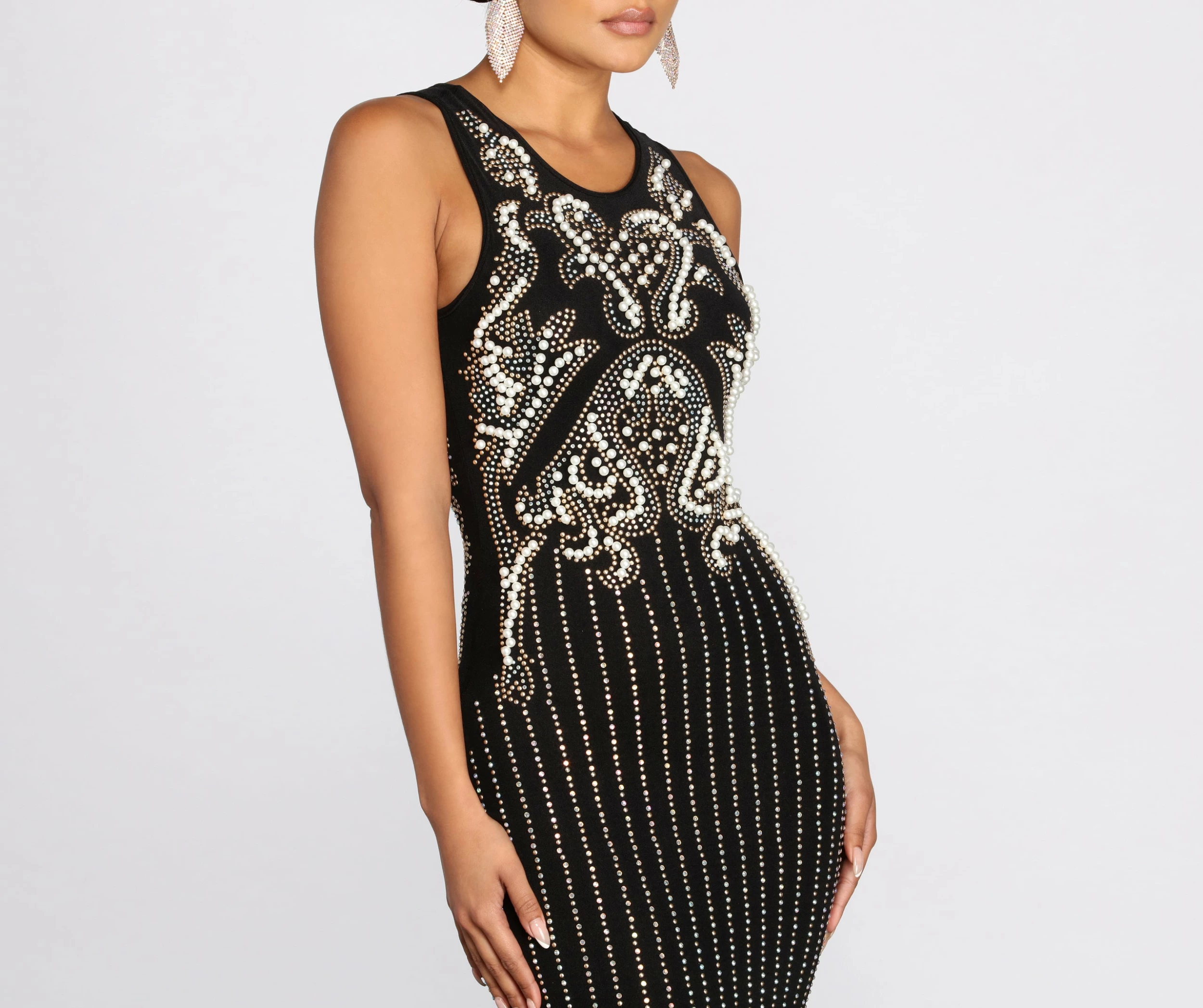 Windsor. Deleah Formal Sleeveless Pearl Dress 6 Windsor. Deleah Formal Sleeveless Pearl Dress - Image 4