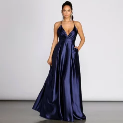 Windsor. Audrey Satin A-Line Dress