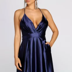 Windsor. Audrey Satin A-Line Dress -Deals Skirt Store 05002 0395 4