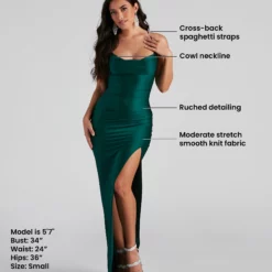 Windsor. Arabella High Slit Cowl Neck Dress -Deals Skirt Store 05002 0513 9